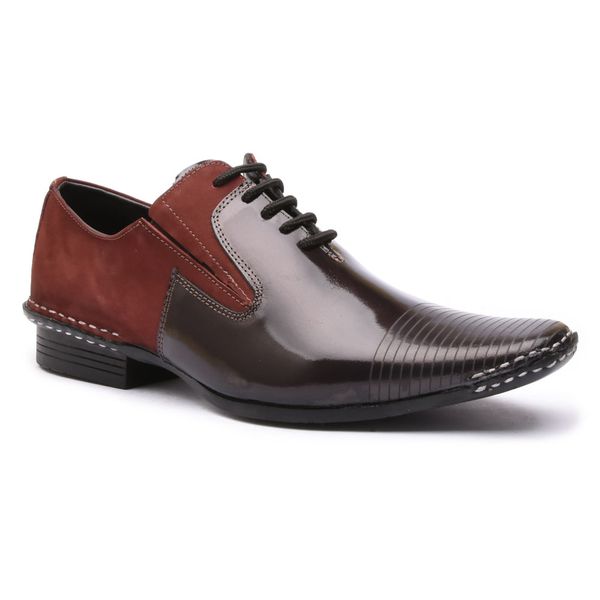 Sapato Social Masculino Calvest em Couro Bordo de amarrar -1750F025