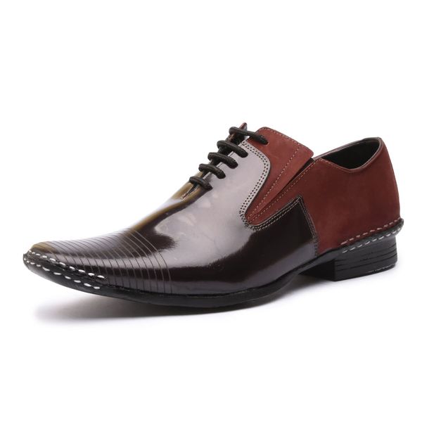 Sapato Social Masculino Calvest em Couro Bordo de amarrar -1750F025