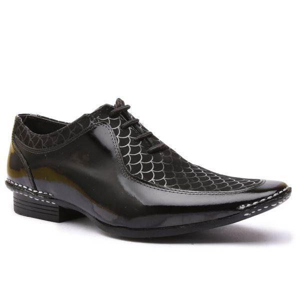 Sapato Social Masculino Calvest em Couro Preto de amarrar-1750F021