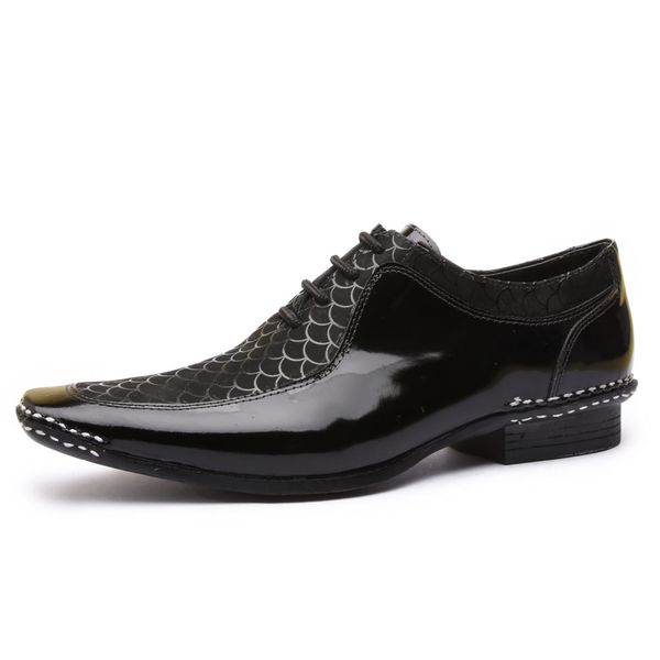 Sapato Social Masculino Calvest em Couro Preto de amarrar-1750F021