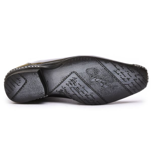 Sapato Social Masculino Calvest em Couro Preto de amarrar-1750F021