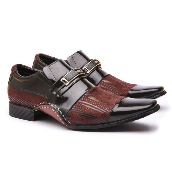 Sapato Social Masculino Calvest em Couro Bordo-1930F027