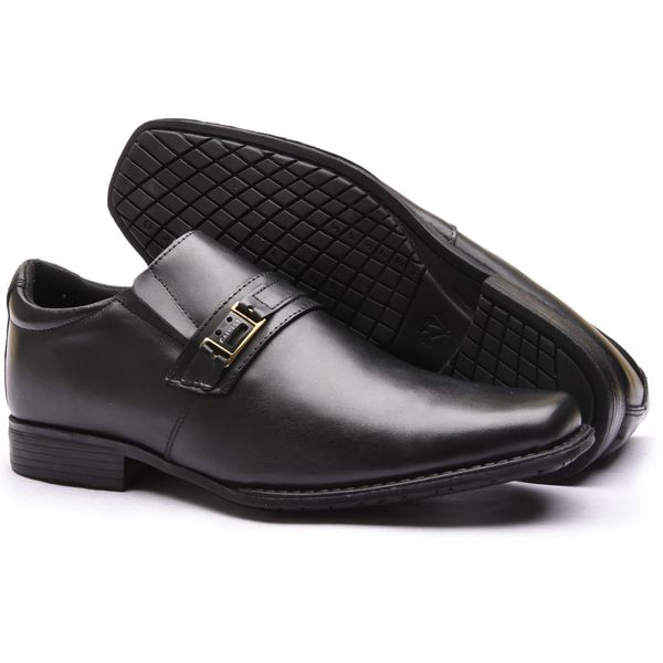 Sapato Flex-System Masculino Calvest em Couro Preto - 1700F003