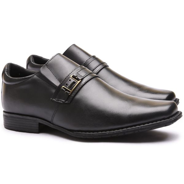 Sapato Flex-System Masculino Calvest em Couro Preto - 1700F003