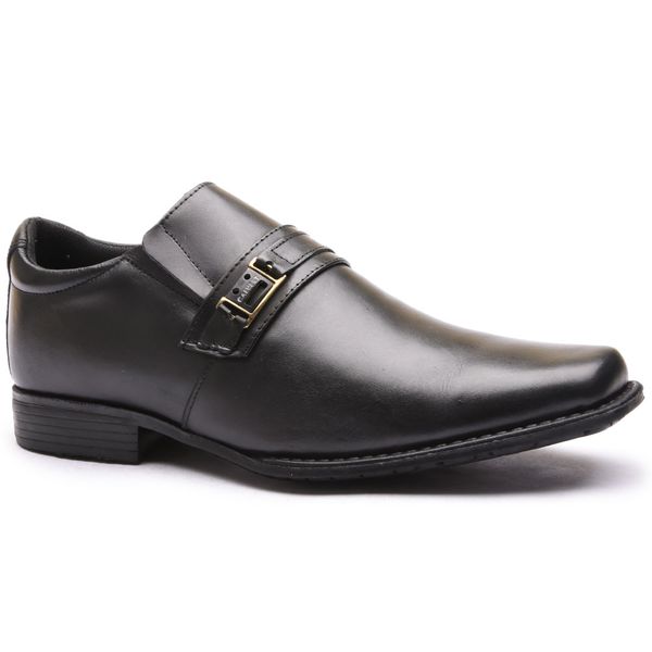 Sapato Flex-System Masculino Calvest em Couro Preto - 1700F003