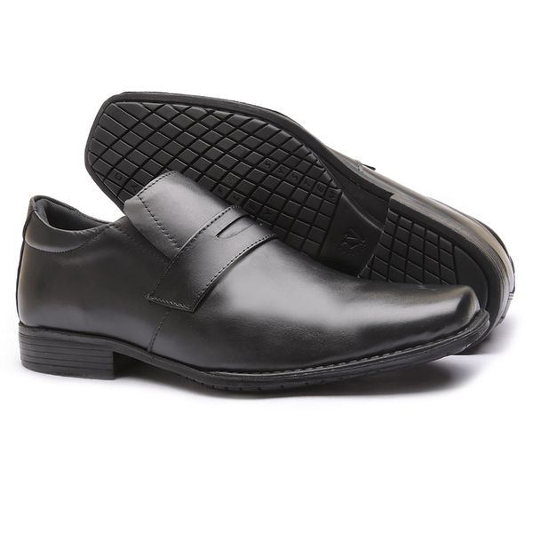 Sapato Flex-System Masculino Calvest em Couro Preto - 1700F001