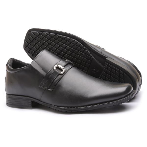 Sapato Flex-System Masculino Calvest em Couro Preto - 1700F002