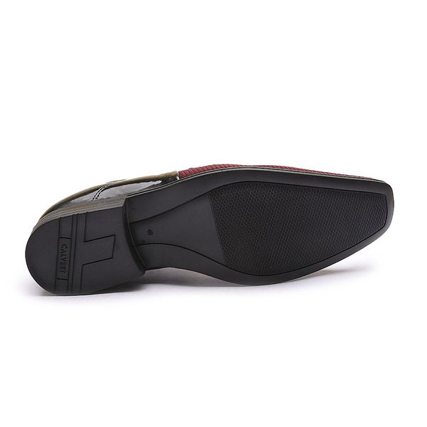 Sapato Social Masculino Calvest com Textura TMD de amarrar - 2320D450 Bordo