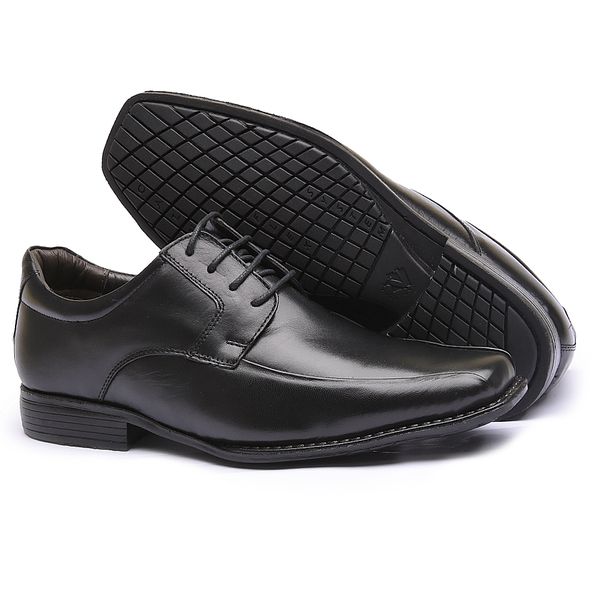 Sapato Flex-System Masculino Calvest em Couro Preto de amarrar - 1700F019