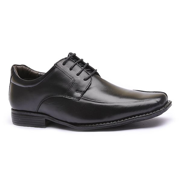 Sapato Flex-System Masculino Calvest em Couro Preto de amarrar - 1700F019