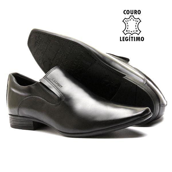 Sapato Social Masculino Calvest em Couro de Calçar Preto Estilo Italiano - 1100D760
