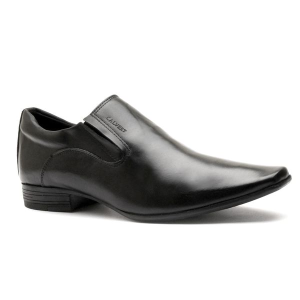 Sapato Social Masculino Calvest em Couro de Calçar Preto Estilo Italiano - 1100D760