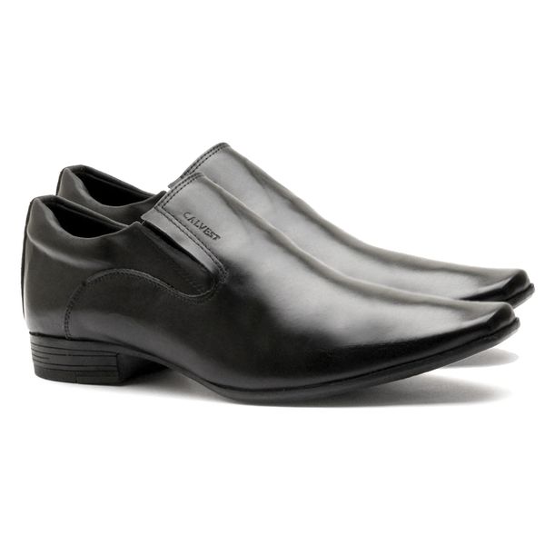 Sapato Social Masculino Calvest em Couro de Calçar Preto Estilo Italiano - 1100D760