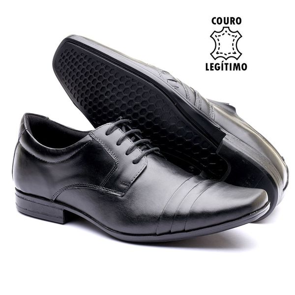 Sapato Social Masculino Calvest em Couro Preto Tradicional De Amarrar - 2300D733