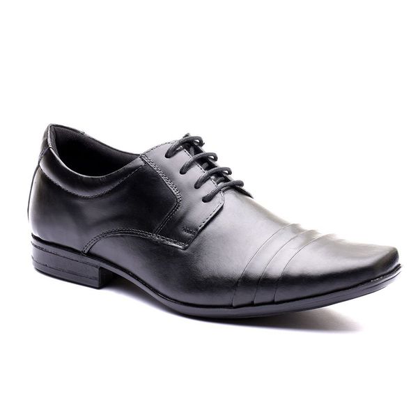 Sapato Social Masculino Calvest em Couro Preto Tradicional De Amarrar - 2300D733