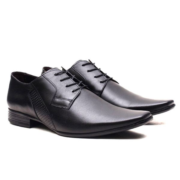 Sapato Social Calvest em Couro Carneiro de amarrar -1100D347-PTO