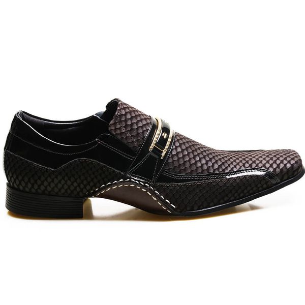 Sapato Social Masculino Calvest em Couro Snake Café 1930C229