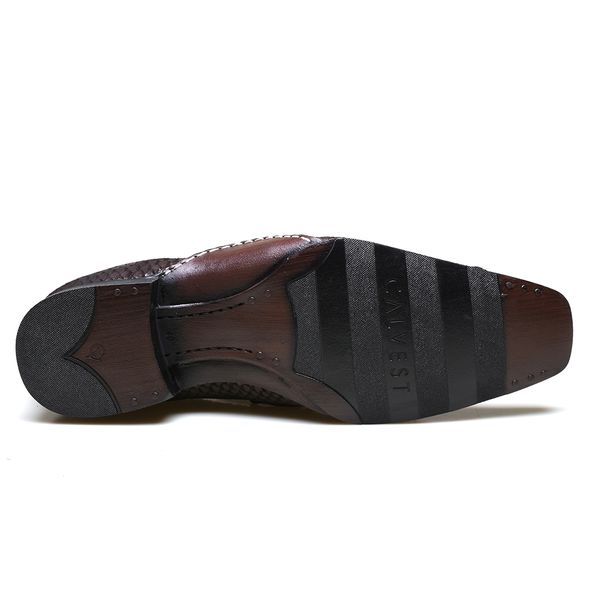 Sapato Social Masculino Calvest em Couro Snake Café 1930C229
