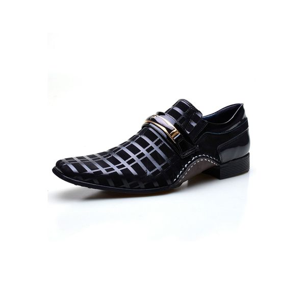Sapato Social Masculino Calvest em Couro Preto Detalhado em Verniz 1930C592