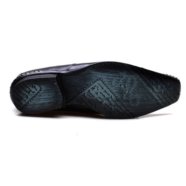 Sapato Social Masculino Calvest em Couro Verniz Preto com Costura Manual - 1750B475A