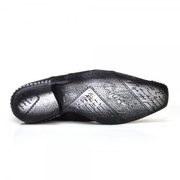 Sapato Social Masculino Calvest em Couro Viena Preto com detalhes Verniz - 1750C223-PTO