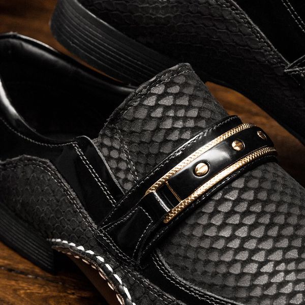 Sapato Social Masculino Calvest em Couro Snake Preto - 1930C229