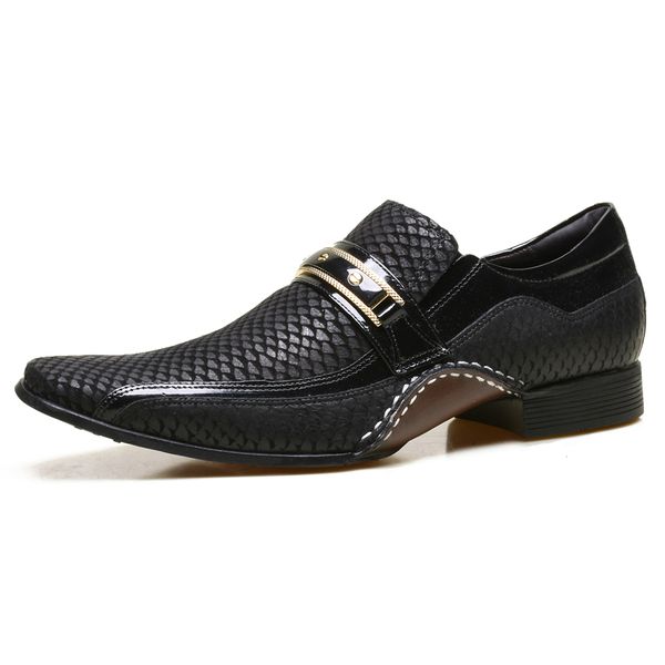 Sapato Social Masculino Calvest em Couro Snake Preto - 1930C229