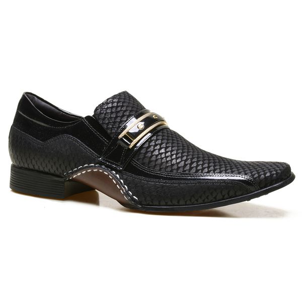 Sapato Social Masculino Calvest em Couro Snake Preto - 1930C229