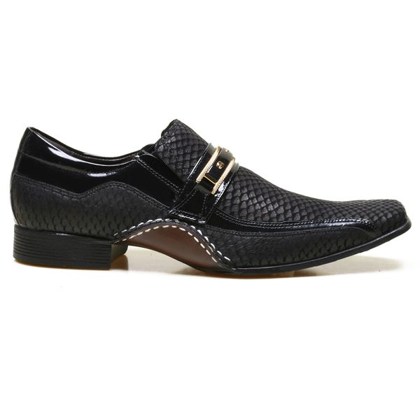 Sapato Social Masculino Calvest em Couro Snake Preto - 1930C229