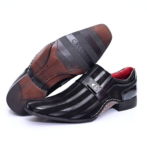 Sapato Social Masculino Calvest em Couro Preto - 1930F235 preto