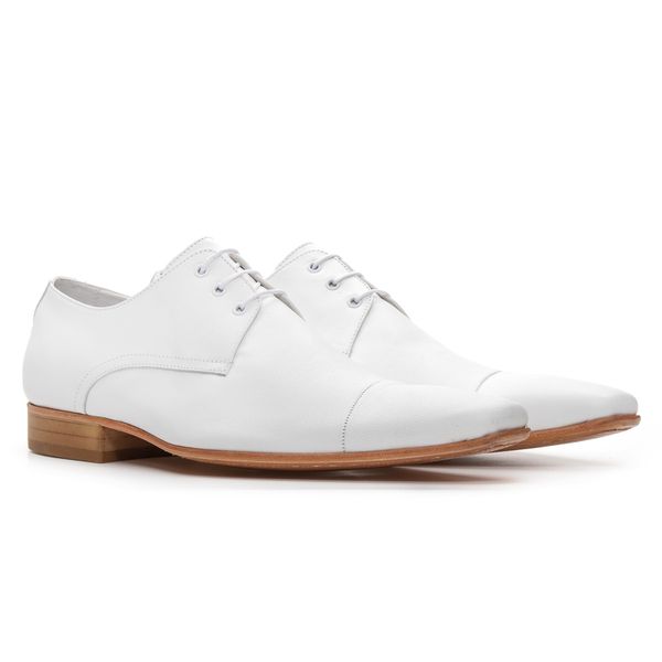 Sapato Social Masculino Bigioni Clássico 307 Mestiço Branco