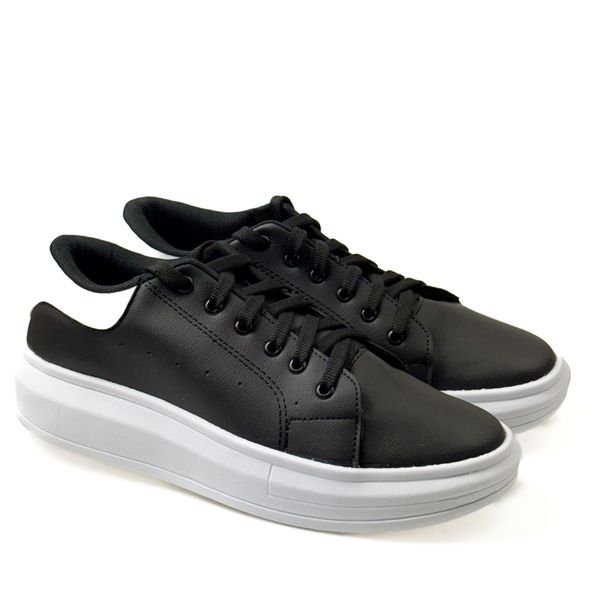 Tênis Masculino em Material Tecnológico Preto 3006