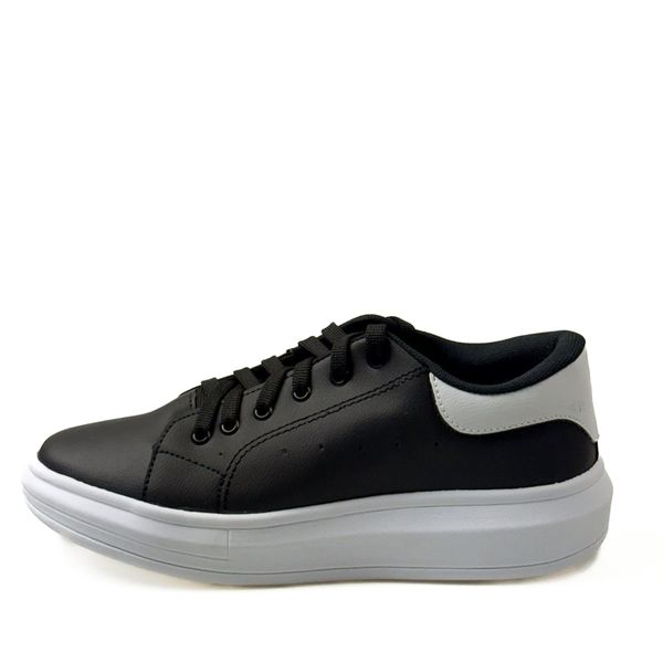 Tênis Masculino em Material Tecnológico Preto 3006