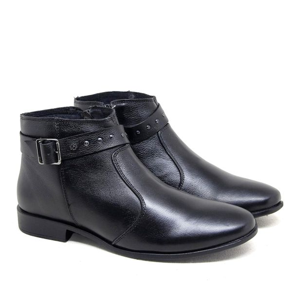 Bota feminina em Couro Perlatto Cano Baixo Preto - ZOCCOLETTE