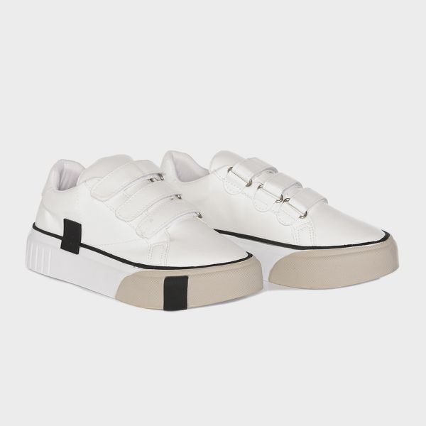 Sneakers Lançamento Branco Ajuste em Velcro - ZOCCOLETTE