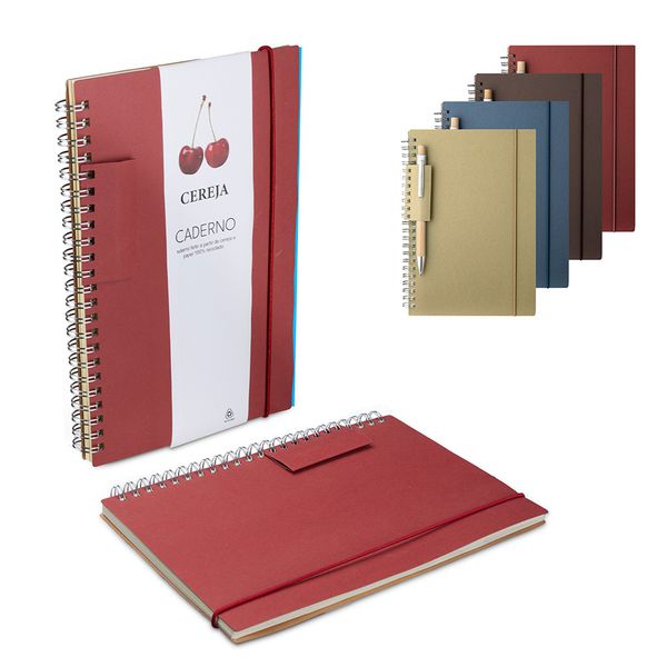 Caderno A5 Capa em Papel Reciclado Personalizado 