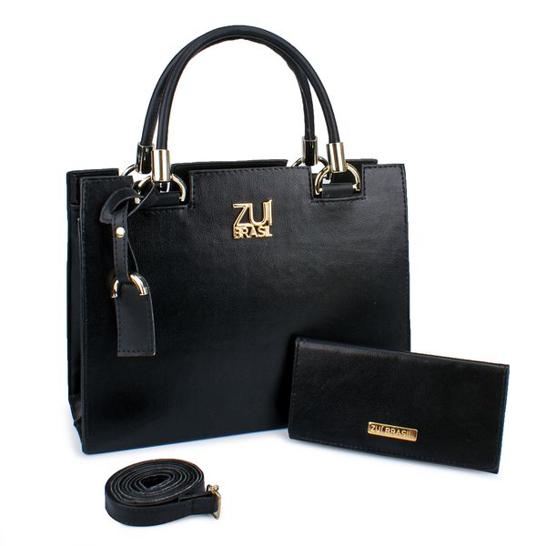 Kit Bolsa Feminina Castelo Madri Preto - Zuí Brasil