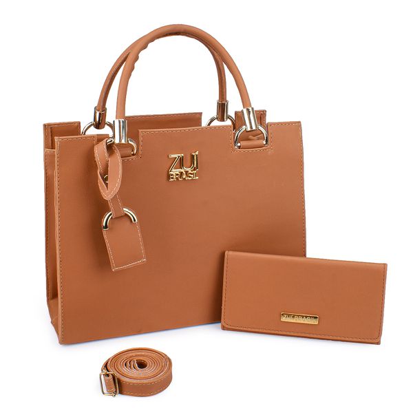 Kit Bolsa Feminina Castelo Madri Caramelo - Zuí Brasil