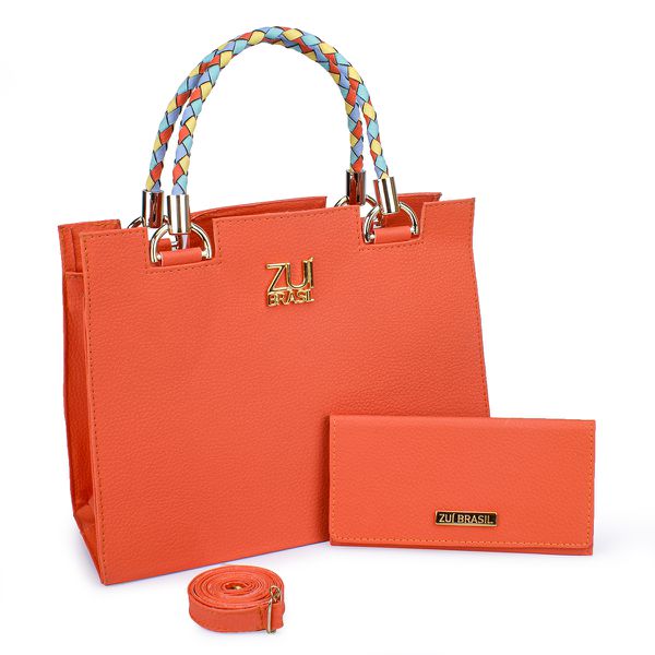 Kit Bolsa Feminina Castelo Relax Laranja - Zuí Brasil