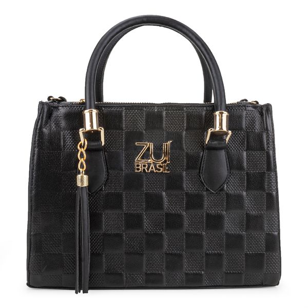 Bolsa Feminina Luxo Lorena Xadrez Preto Zuí Brasil