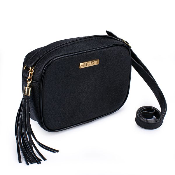 Bolsa Zuí Brasil Transversal Quadrada Relax Preto 