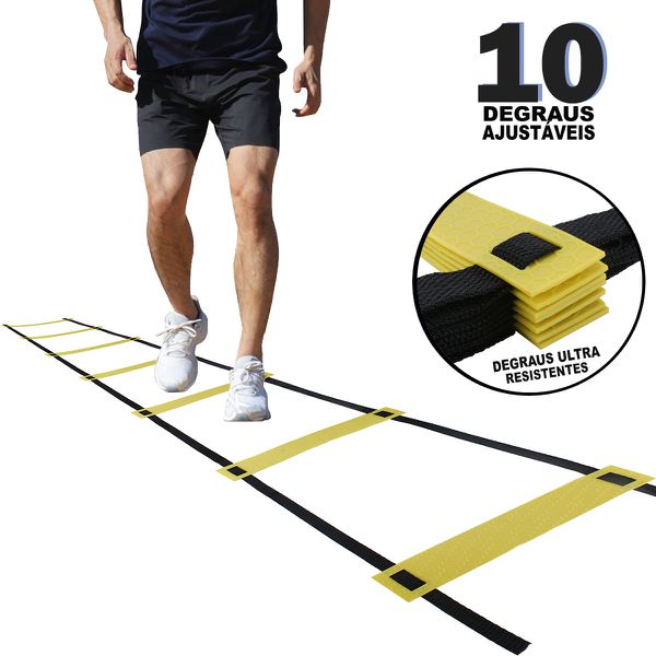Escada De Agilidade Treino Funcional 10 Degraus PVC - Zuí Brasil 