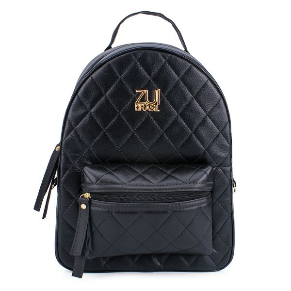 Mochila Grande Matelassê Preta Zuí Brasil