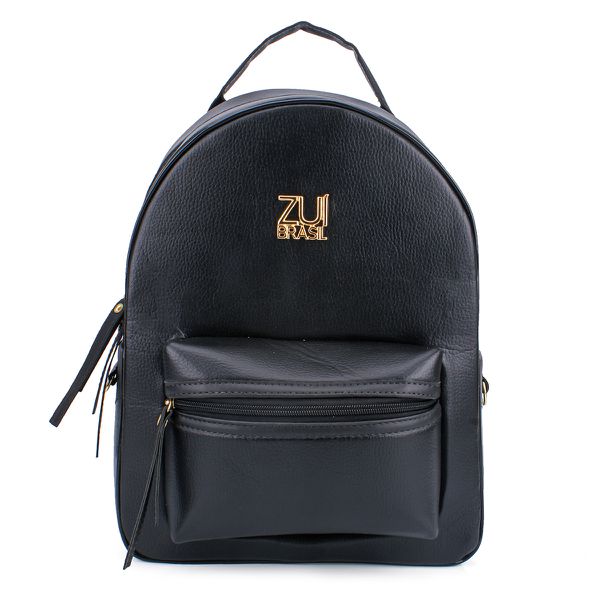 Mochila Couro Ecológico Preta Zuí Brasil