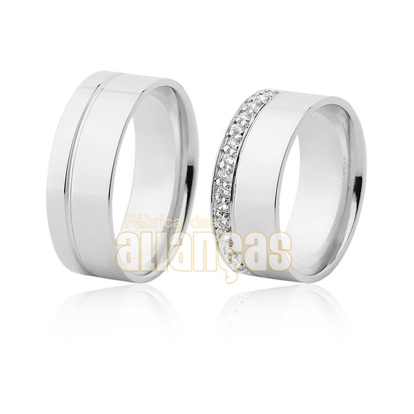 Par De Aliancas Em Ouro 18k Fa 1167 B Fabrica Das Aliancas