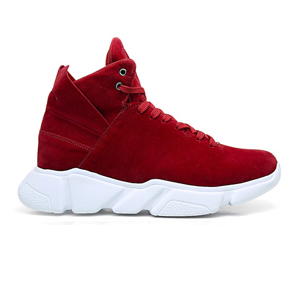 tênis cano alto vermelho