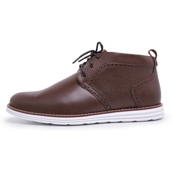Bota Masculina Couro Legitimo Cafe Forro De Couro Berlutini