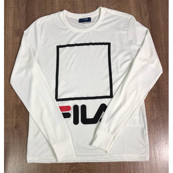 Camiseta Manga Longa Fila Creme Thavistore