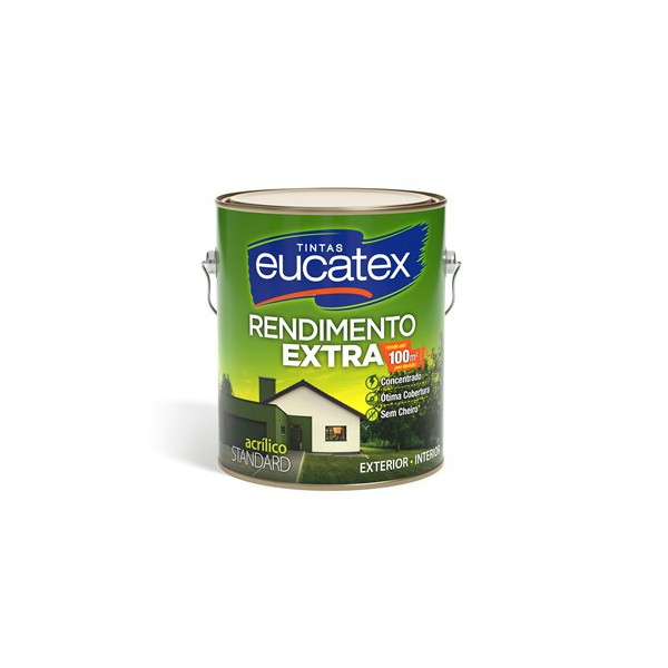 Tinta Acrílica Fosco 3,6L Eucatex Rendimento Extra (Escolha a Cor