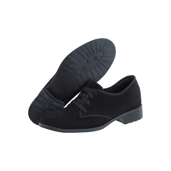 Oxford Feminino Salto Baixo Crshoes Camurca Preto Crshoes